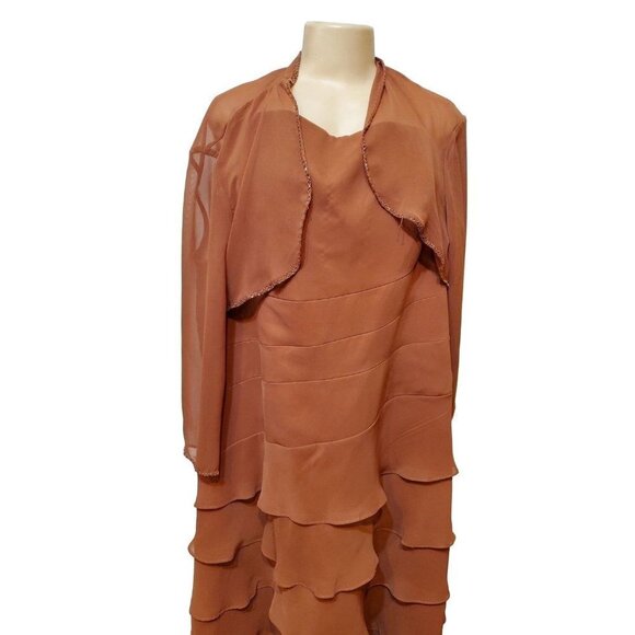 Forever Paris Formal Dress Brown Junior Size 13 Homecomming Prom Wedding Bridesm - Picture 1 of 12